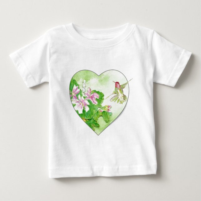 T-shirt Pour Bébé J'aime les colibris, collection d'oiseaux (Devant)