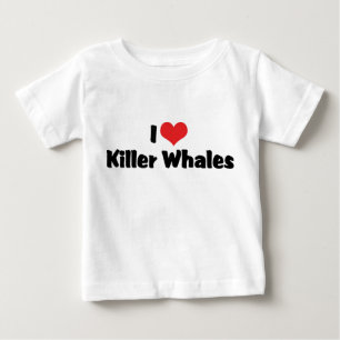 T-shirt Pour Bébé J'aime les épaulards tueurs de cœur