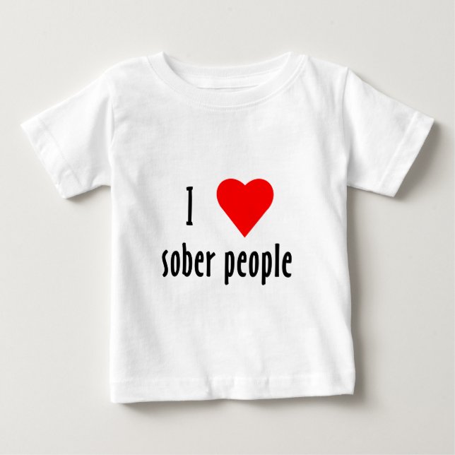 T-shirt Pour Bébé J'Aime Les Gens Sobers (Devant)