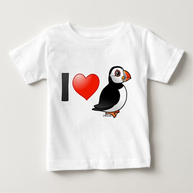 T-shirt Pour Bébé J'aime les macareux (Devant)