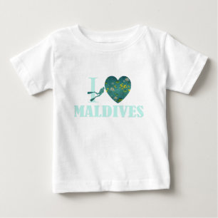 T-shirt Pour Bébé J'aime les Maldives