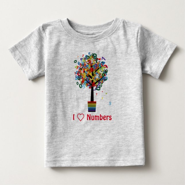 T-shirt Pour Bébé J'Aime Les Numéros... Je suis un génie (Devant)