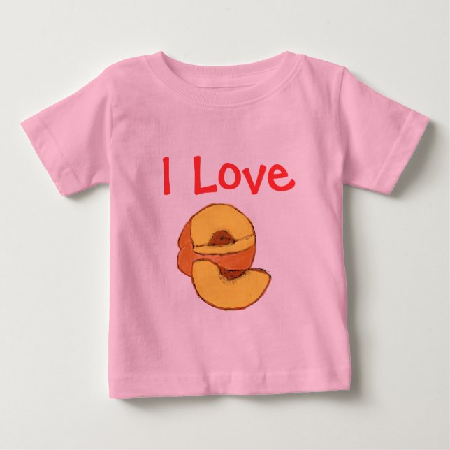 T-shirt Pour Bébé J'aime les pêches (Devant)