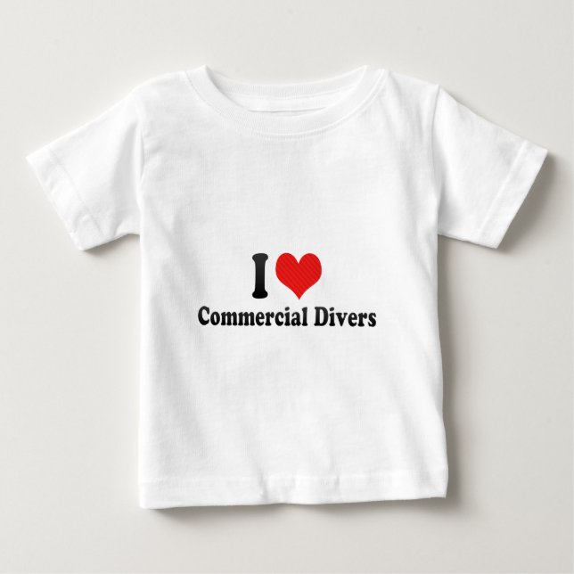 T-shirt Pour Bébé J'aime les plongeurs commerciaux (Devant)