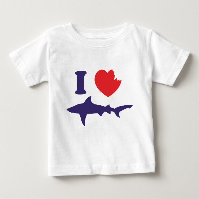 T-shirt Pour Bébé J'aime les requins (Devant)