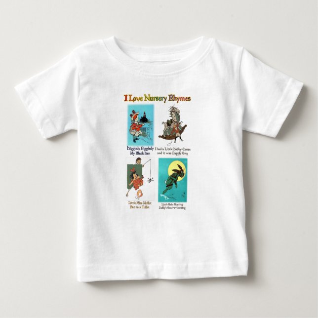 T-SHIRT POUR BÉBÉ J'AIME LES RYMES DE NURSERY (#4) (Devant)