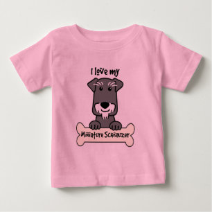 T-shirt Pour Bébé J'aime les Schnauzers miniatures