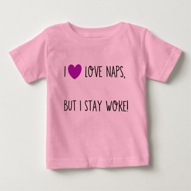 T-shirt Pour Bébé J'aime les siestes mais reste éveillé (Devant)