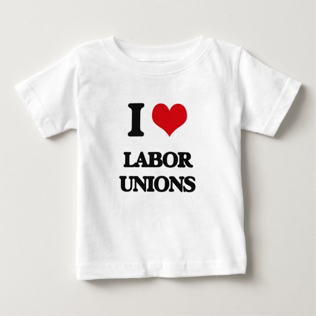 T-shirt Pour Bébé J'aime les syndicats (Devant)