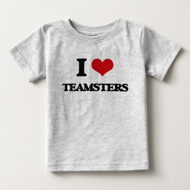 T-shirt Pour Bébé J'aime les Teamsters (Devant)