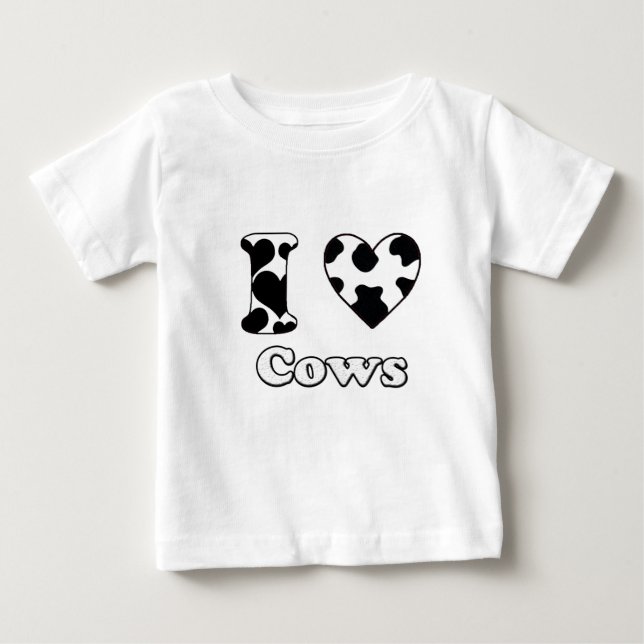 T-shirt Pour Bébé J'aime les vaches (Devant)