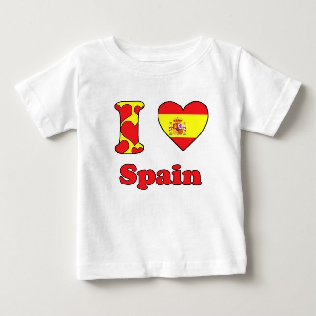 T-shirt Pour Bébé J'aime l'Espagne (Devant)