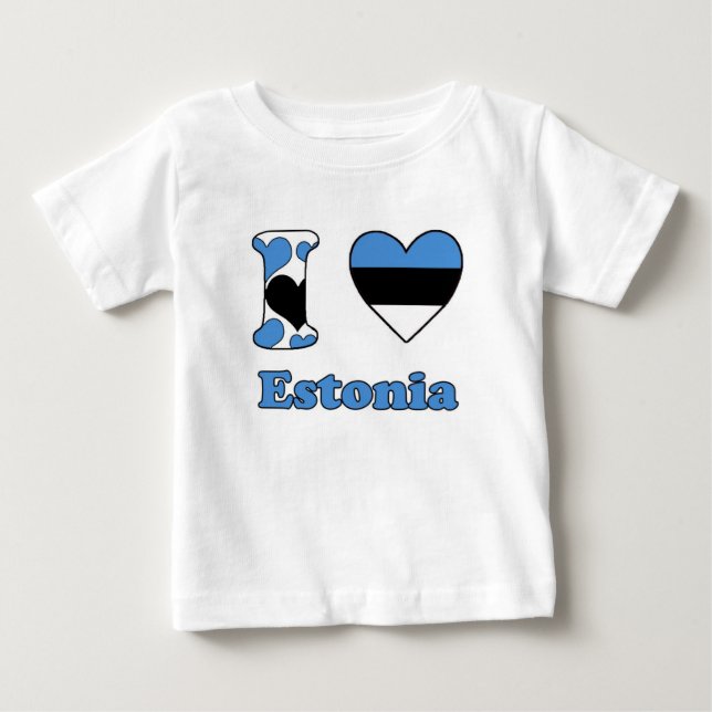 T-shirt Pour Bébé J'aime l'Estonie (Devant)