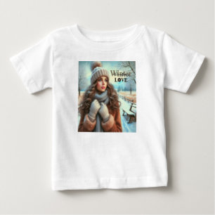 T-shirt Pour Bébé J'aime l'hiver