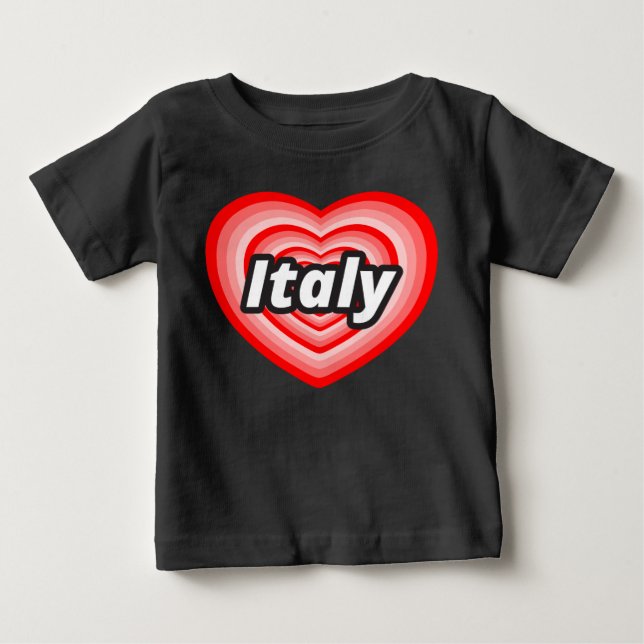 T-shirt Pour Bébé J'aime l'Italie (Devant)