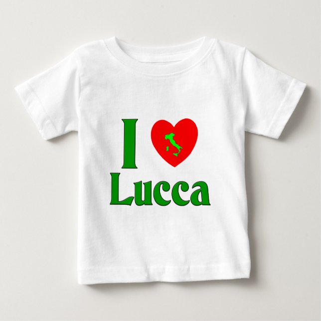 T-shirt Pour Bébé J'aime Lucques Italie (Devant)
