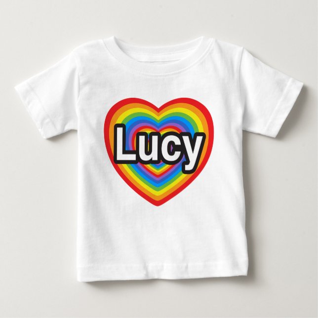 T-shirt Pour Bébé J'aime Lucy. Je t'aime Lucy. Cœur (Devant)