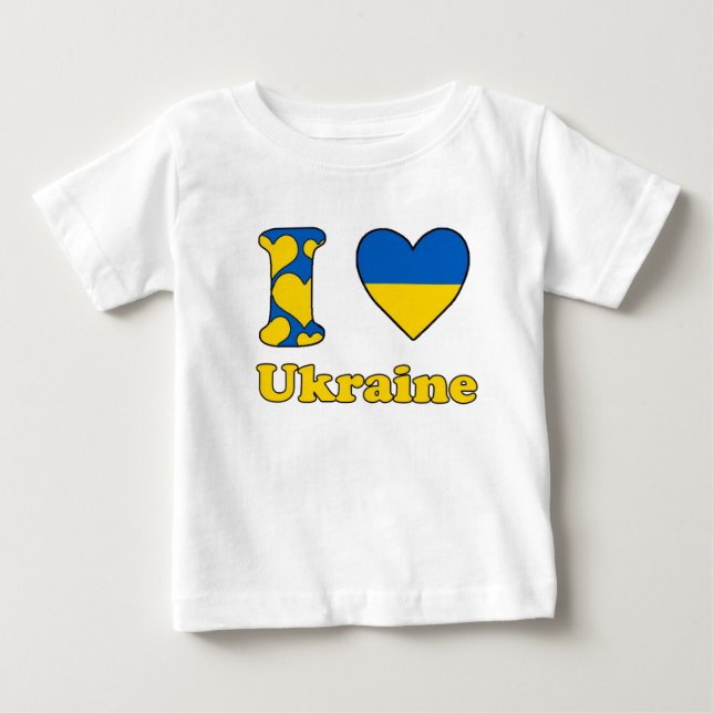 T-shirt Pour Bébé J'aime l'Ukraine (Devant)