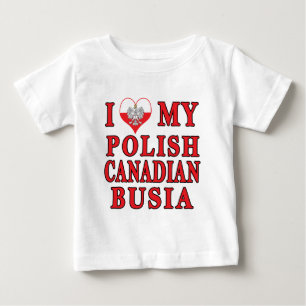 T-shirt Pour Bébé J'Aime Ma Busia Canadienne Polonaise