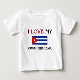 T-shirt Pour Bébé J'aime ma grand-maman cubaine