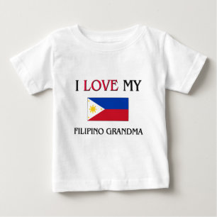 T-shirt Pour Bébé J'aime ma grand-maman philippine