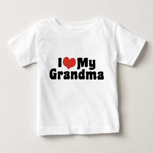T-shirt Pour Bébé J'Aime Ma Grand-Mère (Devant)