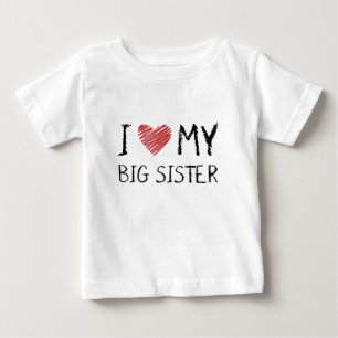 T-shirt Pour Bébé J'Aime Ma Grande Soeur