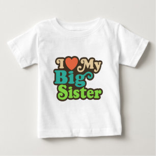 T-shirt Pour Bébé J'Aime Ma Grande Soeur