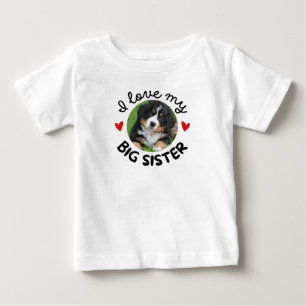 T-shirt Pour Bébé "J'aime ma grande sœur" avec photo de chien person