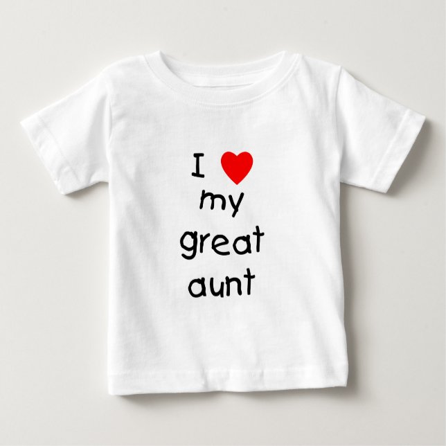 T-shirt Pour Bébé J'aime ma grande tante (Devant)