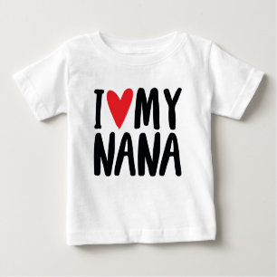T-shirt Pour Bébé J'Aime Ma Main Nana Dessinée J'Aime Mon Design Gra
