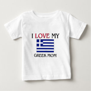 T-shirt Pour Bébé J'aime ma maman grecque