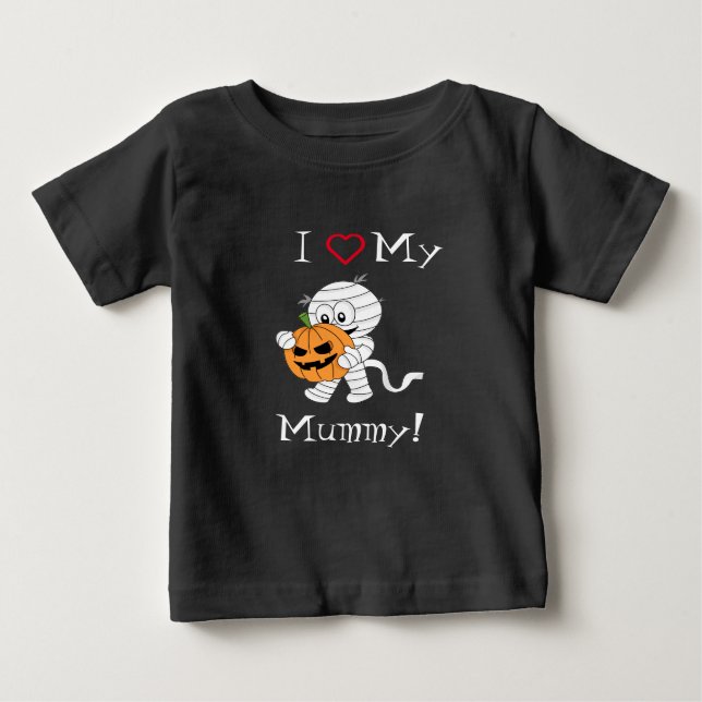 T-shirt Pour Bébé J'aime ma maman Happy Halloween mignonne maman gar (Devant)
