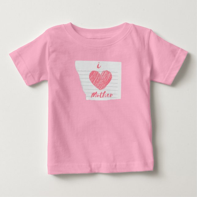 T-shirt Pour Bébé j'aime ma mère (Devant)
