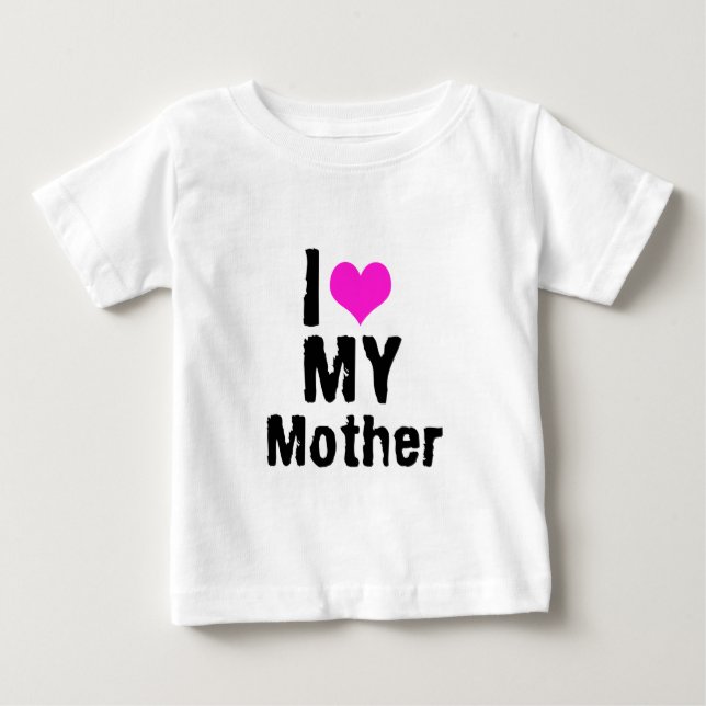 T-shirt Pour Bébé J'aime ma mère (Devant)