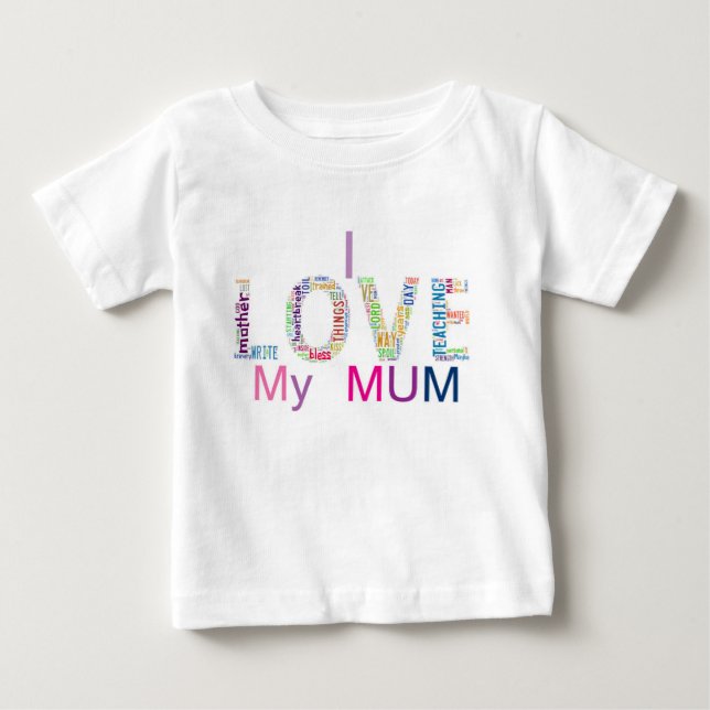 T-shirt Pour Bébé J'aime ma mère (Devant)