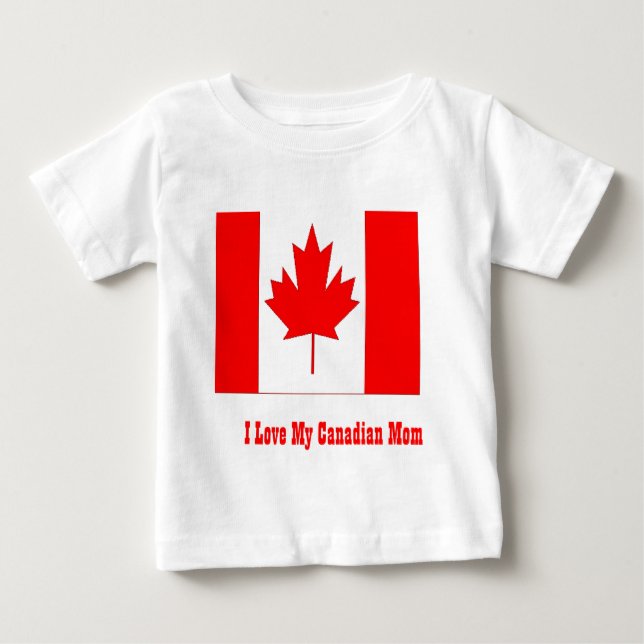 T-shirt Pour Bébé J'aime ma mère canadienne (Devant)