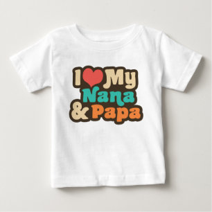 T-shirt Pour Bébé J'aime ma Nana & Papa