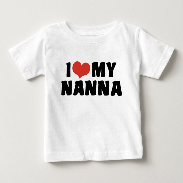 T-shirt Pour Bébé J'Aime Ma Nanna (Devant)