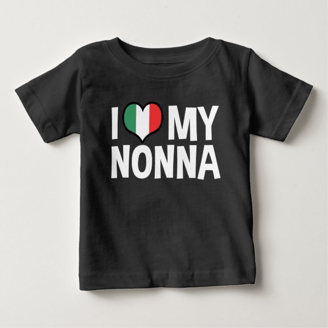 T-shirt Pour Bébé J'Aime Ma Nonne (Devant)