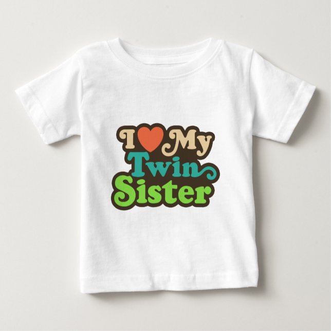 T-shirt Pour Bébé J'Aime Ma Soeur Twin (Devant)
