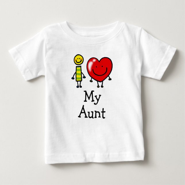 T-shirt Pour Bébé j'aime ma tante (Devant)