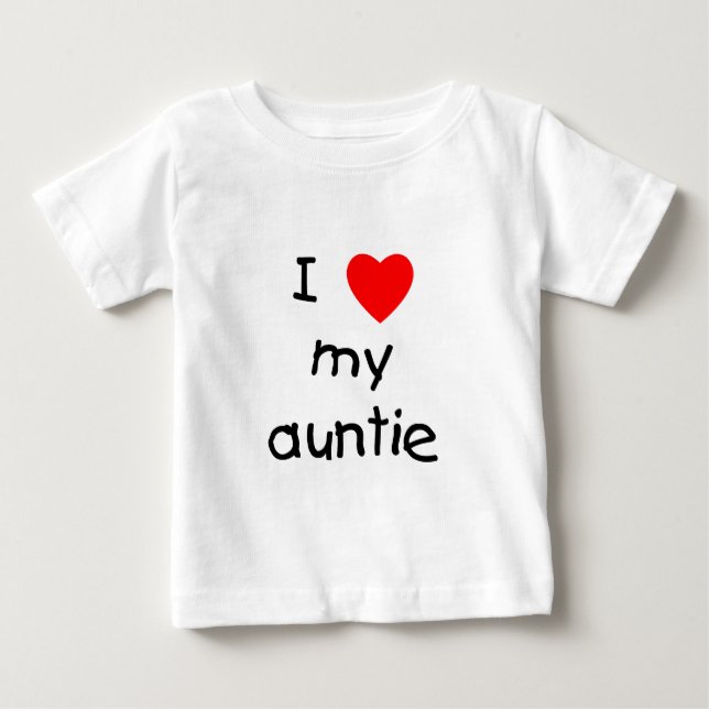 T-shirt Pour Bébé J'Aime Ma Tante (Devant)