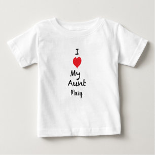 T-shirt Pour Bébé J'aime ma tante Customizable Baby Shirt