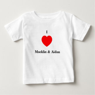 T-shirt Pour Bébé J'aime Macklin et Aidan