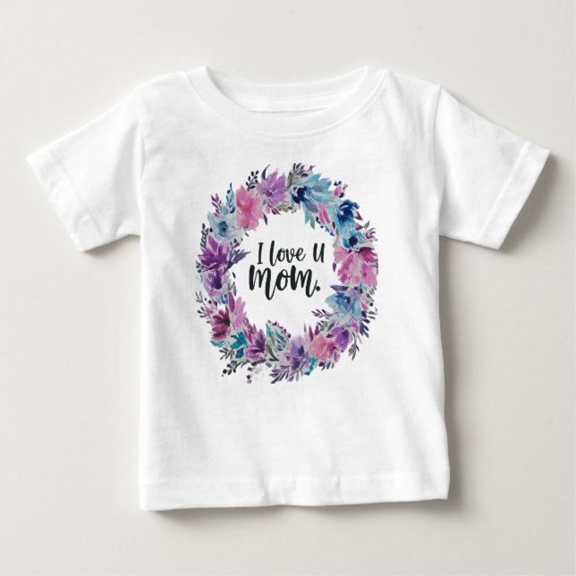 T-shirt Pour Bébé J'aime maman (Devant)