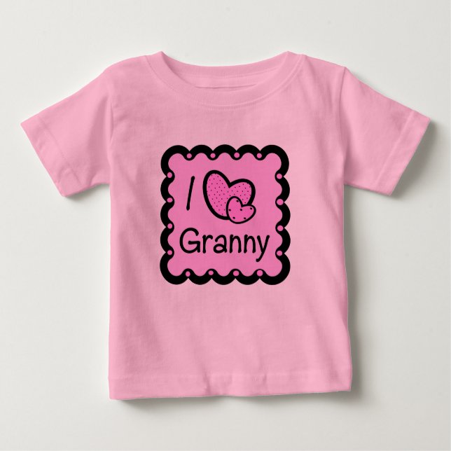 T-shirt Pour Bébé J'aime mamie T-Shirte mignon (Devant)