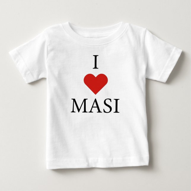 T-SHIRT POUR BÉBÉ J'AIME MASI (Devant)