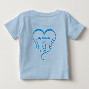 T-shirt Pour Bébé J'aime mes amis - Câlins