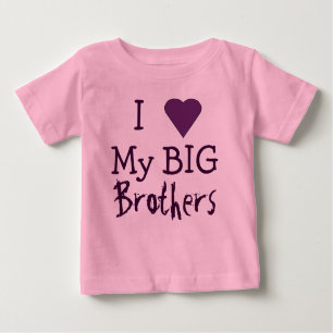 T-shirt Pour Bébé J'AIME mes frères T